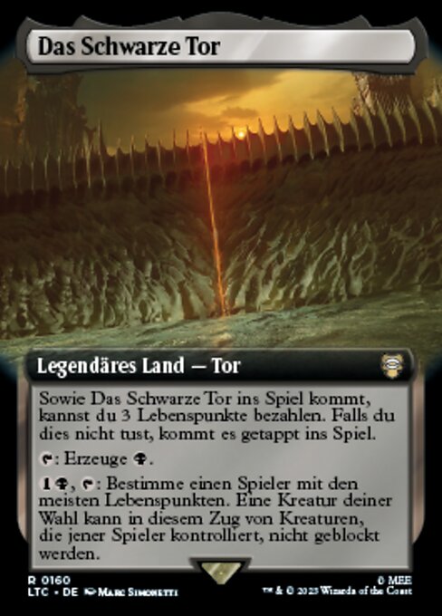 Das Schwarze Tor (The Black Gate) - Tales of Middle-earth Commander (#160) - Illustrated by Marc Simonetti - Magic: The Gathering Card