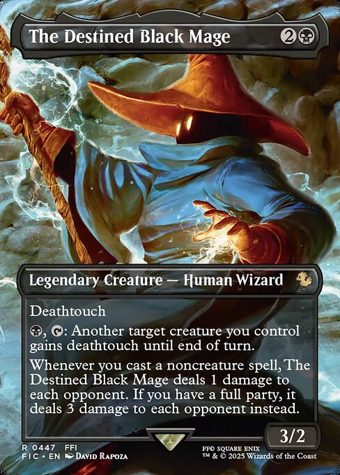 The Destined Black Mage - Final Fantasy Commander (#447) - Illustrated by David Rapoza - Magic: The Gathering Card