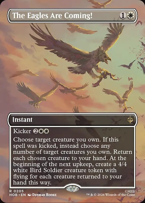Les aigles arrivent ! (The Eagles Are Coming!) - The Hobbit (#205) - Illustrated by Denman Rooke - Magic: The Gathering Card