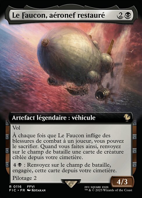 El Halcón, nave reconstruida (The Falcon, Airship Restored) - Final Fantasy Commander (#45) - Illustrated by Kotakan - Magic: The Gathering Card