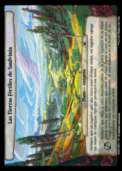 Die fruchtbaren Lande von Saulvinia (The Fertile Lands of Saulvinia) - March of the Machine Commander (#50) - Illustrated by Lorenzo Lanfranconi - Magic: The Gathering Card