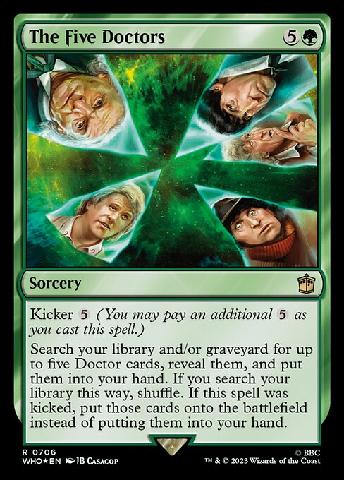 Die fünf Doctors (The Five Doctors) - Doctor Who (#101) - Illustrated by JB Casacop - Magic: The Gathering Card