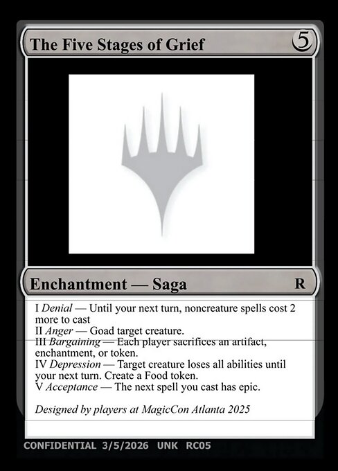 The Five Stages of Grief - Unknown Event (#RC05) - Magic: The Gathering Card