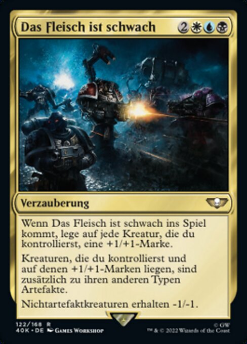 La chair est faible (The Flesh Is Weak) - Warhammer 40,000 Commander (#122) - Illustrated by Games Workshop - Magic: The Gathering Card