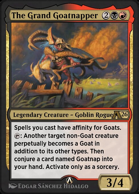 The Grand Goatnapper - Alchemy: Lorwyn Eclipsed (#20) - Illustrated by Edgar Sánchez Hidalgo - Magic: The Gathering Card