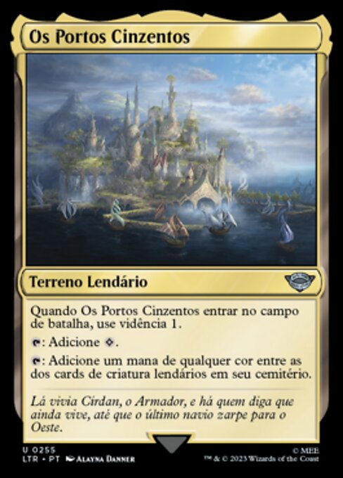 Os Portos Cinzentos (The Grey Havens) - The Lord of the Rings: Tales of Middle-earth (#255) - Illustrated by Alayna Danner - Magic: The Gathering Card