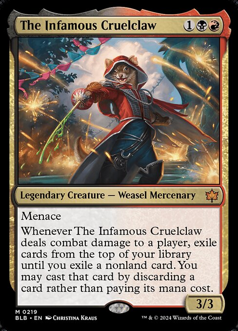 The Infamous Cruelclaw - Bloomburrow (#219) - Illustrated by Christina Kraus - Magic: The Gathering Card
