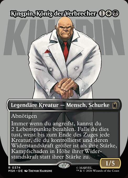 Kingpin, König der Verbrecher (The Kingpin of Crime) - Marvel Super Heroes (#374) - Illustrated by Trevor Hairsine - Magic: The Gathering Card