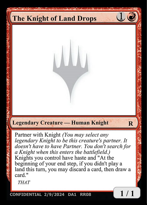The Knight of Land Drops - Unknown Event (#RR08b) - Magic: The Gathering Card