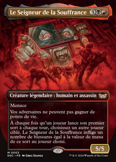 Le Seigneur de la Souffrance (The Lord of Pain) - Duskmourn: House of Horror Commander (#3) - Illustrated by Greg Staples - Magic: The Gathering Card