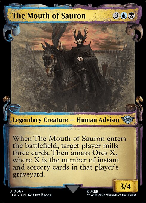 La Boca de Sauron (The Mouth of Sauron) - The Lord of the Rings: Tales of Middle-earth (#216) - Illustrated by Alex Brock - Magic: The Gathering Card