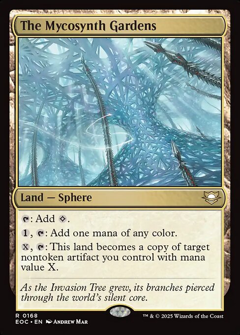 Die Mycosynth-Gärten (The Mycosynth Gardens) - Edge of Eternities Commander (#168) - Illustrated by Andrew Mar - Magic: The Gathering Card