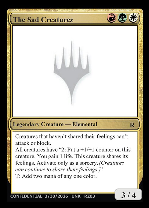 The Sad Creaturez - Unknown Event (#RZ03u) - Magic: The Gathering Card
