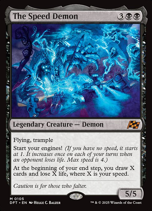 The Speed Demon - Aetherdrift (#105) - Illustrated by Helge C. Balzer - Magic: The Gathering Card