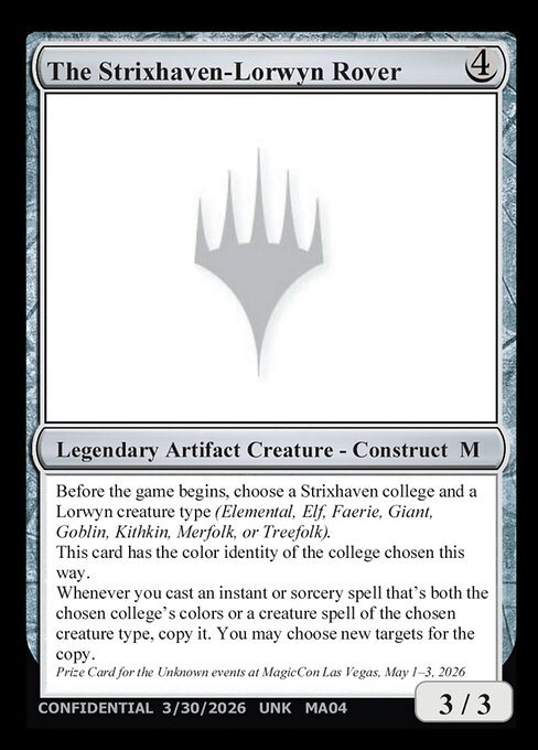 The Strixhaven-Lorwyn Rover - Unknown Event (#MA04) - Magic: The Gathering Card