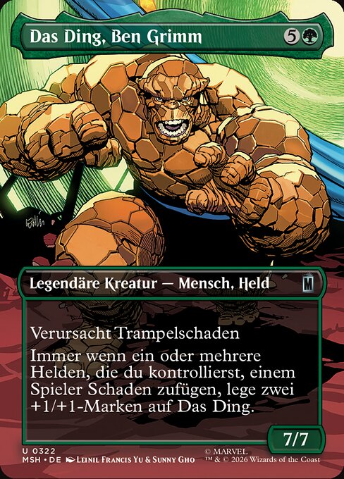Das Ding, Ben Grimm (The Thing, Ben Grimm) - Marvel Super Heroes (#322) - Illustrated by Leinil Francis Yu & Sunny Gho - Magic: The Gathering Card