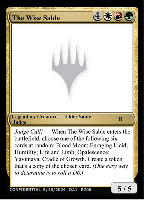 The Wise Sable - Unknown Event (#RZ06c) - Magic: The Gathering Card