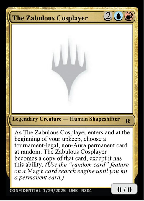 The Zabulous Cosplayer - Unknown Event (#RZ04p) - Magic: The Gathering Card