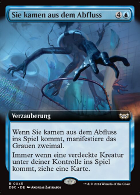 Sono Usciti dalle Tubature (They Came from the Pipes) - Duskmourn: House of Horror Commander (#14) - Illustrated by Andreas Zafiratos - Magic: The Gathering Card