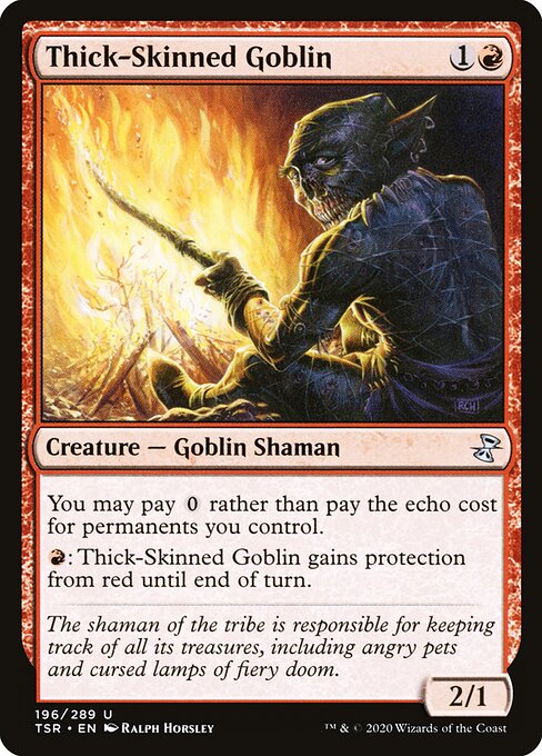 Thick-Skinned Goblin - Time Spiral Remastered (#196) - Illustrated by Ralph Horsley - Magic: The Gathering Card