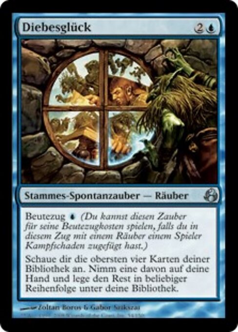 Sorte dos Ladrões (Thieves' Fortune) - Morningtide (#54) - Illustrated by Zoltan Boros & Gabor Szikszai - Magic: The Gathering Card