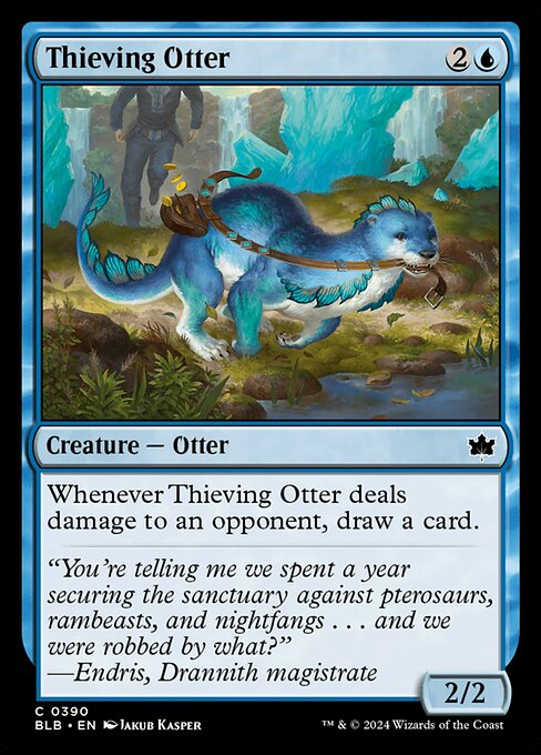 Thieving Otter - Bloomburrow (#390) - Illustrated by Jakub Kasper - Magic: The Gathering Card