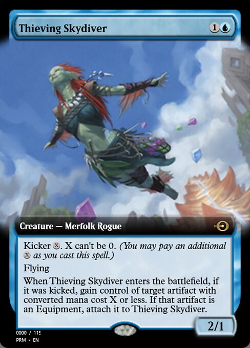 跃空窃贼 (Thieving Skydiver) - Outlaws of Thunder Junction Commander (#118) - Illustrated by Kieran Yanner - Magic: The Gathering Card