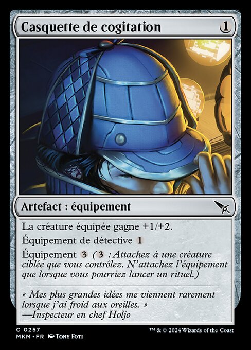 Casquette de cogitation (Thinking Cap) - Murders at Karlov Manor (#257) - Illustrated by Tony Foti - Magic: The Gathering Card