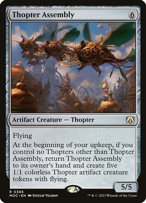 Thopter Assembly - March of the Machine Commander (#386) - Illustrated by Svetlin Velinov - Magic: The Gathering Card