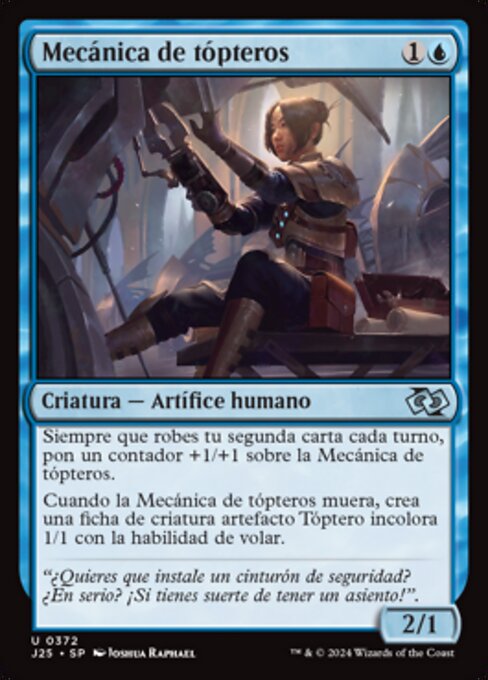 飛行機械の整備士 (Thopter Mechanic) - The Brothers' War (#68) - Illustrated by Joshua Raphael - Magic: The Gathering Card