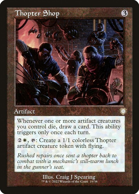 Thopter Shop - The Brothers' War Commander (#19) - Illustrated by Craig J Spearing - Magic: The Gathering Card