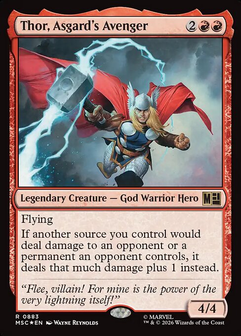 Thor, Asgard's Avenger - Marvel Super Heroes Commander (#883) - Illustrated by Wayne Reynolds - Magic: The Gathering Card