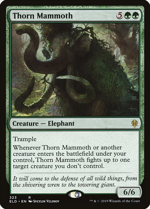 Thorn Mammoth - Throne of Eldraine Magic card