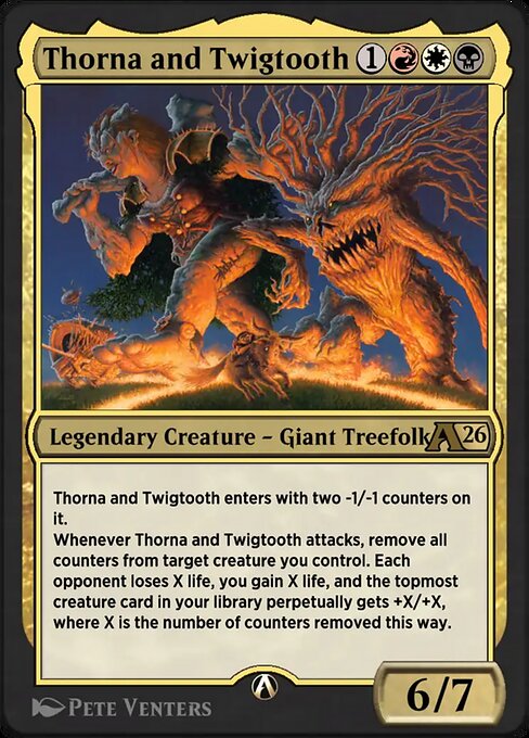 Thorna and Twigtooth - Alchemy: Lorwyn Eclipsed (#27) - Illustrated by Pete Venters - Magic: The Gathering Card