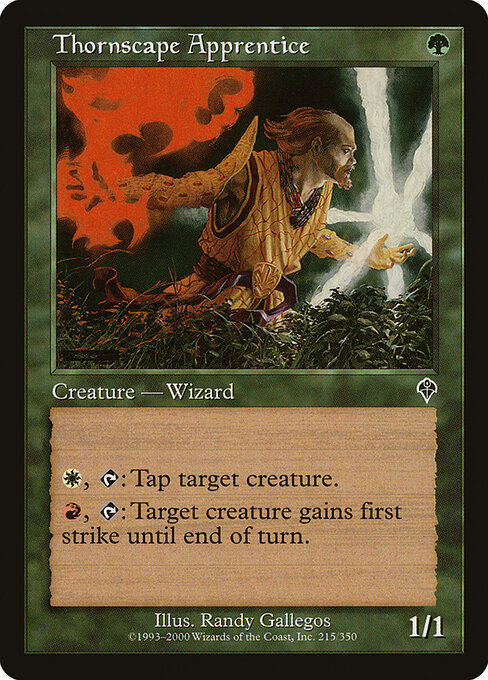 Thornscape Apprentice - Invasion (#215) - Illustrated by Randy Gallegos - Magic: The Gathering Card