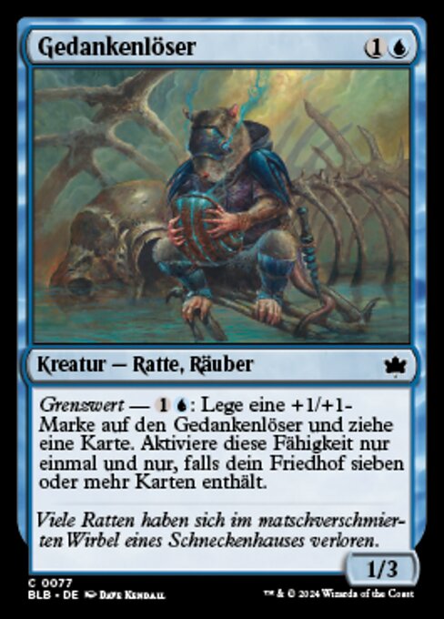 Sgusciatore di Pensieri (Thought Shucker) - Bloomburrow (#77) - Illustrated by Dave Kendall - Magic: The Gathering Card