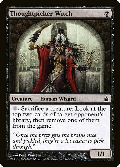 Gedankenpuler-Hexe (Thoughtpicker Witch) - Ravnica: City of Guilds (#109) - Illustrated by Pete Venters - Magic: The Gathering Card