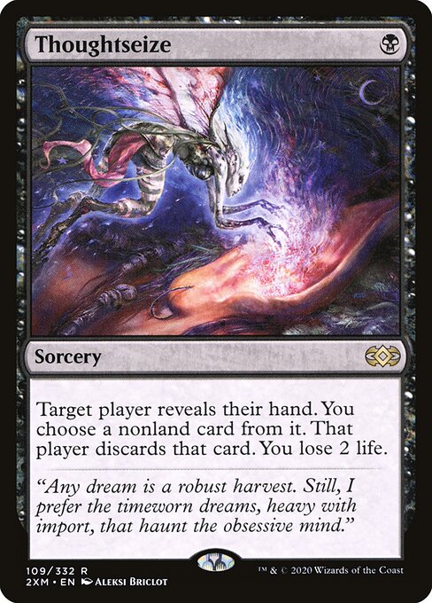 Thoughtseize - Double Masters (#109) - Illustrated by Aleksi Briclot - Magic: The Gathering Card