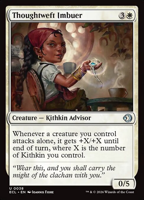 Imbuidora de la trama mental (Thoughtweft Imbuer) - Lorwyn Eclipsed (#38) - Illustrated by Ioannis Fiore - Magic: The Gathering Card