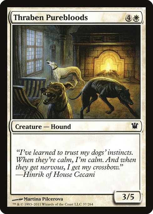 Chiens pur-sang de Thraben (Thraben Purebloods) - Innistrad (#37) - Illustrated by Martina Pilcerova - Magic: The Gathering Card