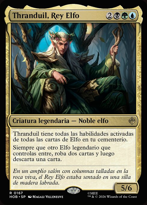 Thranduil, Rey Elfo (Thranduil, the Elvenking) - The Hobbit (#167) - Illustrated by Magali Villeneuve - Magic: The Gathering Card