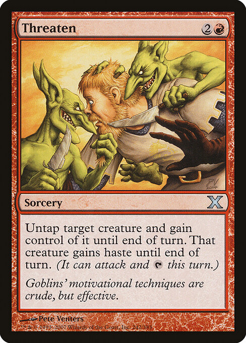 Threaten - Tenth Edition Magic card