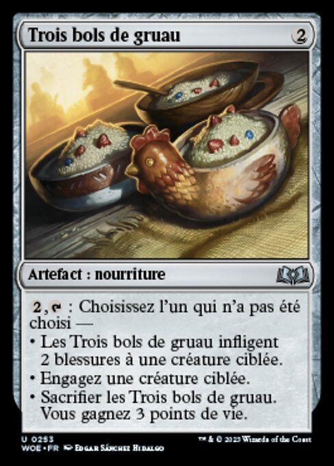 Trois bols de gruau (Three Bowls of Porridge) - Wilds of Eldraine (#253) - Illustrated by Edgar Sánchez Hidalgo - Magic: The Gathering Card