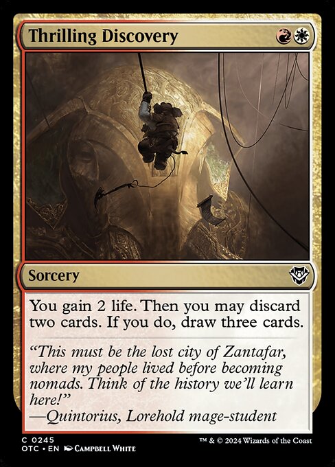 Thrilling Discovery - Outlaws of Thunder Junction Commander Magic card