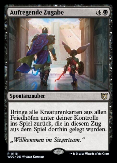 光荣返场 (Thrilling Encore) - Battlebond (#53) - Illustrated by Alex Konstad - Magic: The Gathering Card