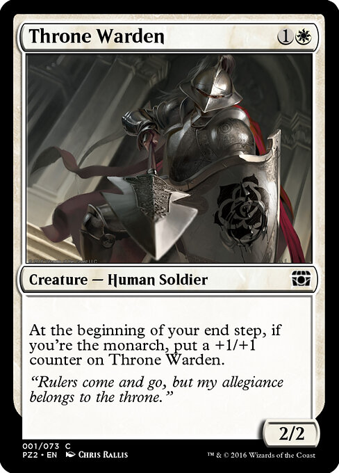 玉座警備兵 (Throne Warden) - Conspiracy: Take the Crown (#25) - Illustrated by Chris Rallis - Magic: The Gathering Card