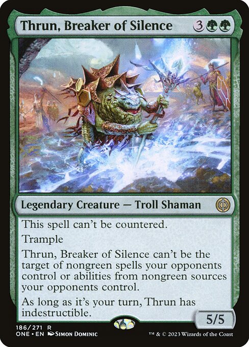 Thrun, Breaker of Silence - Phyrexia: All Will Be One (#186) - Illustrated by Simon Dominic - Magic: The Gathering Card