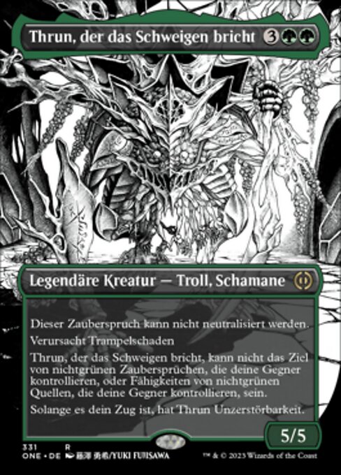 Thrun, Breaker of Silence - Phyrexia: All Will Be One Promos (#186p) - Illustrated by Simon Dominic - Magic: The Gathering Card