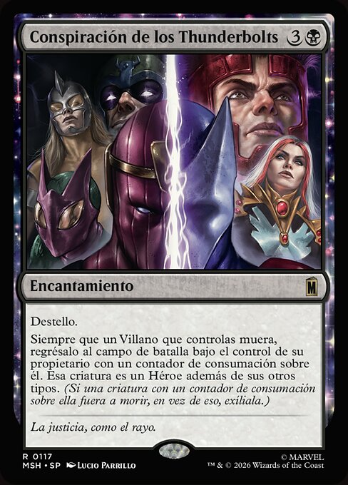 Complotto dei Thunderbolts (Thunderbolts Conspiracy) - Marvel Super Heroes (#117) - Illustrated by Lucio Parrillo - Magic: The Gathering Card
