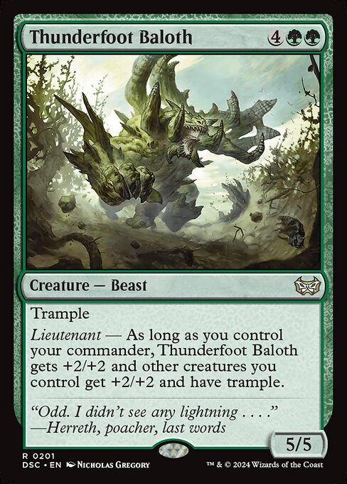 Thunderfoot Baloth - Duskmourn: House of Horror Commander (#201) - Illustrated by Nicholas Gregory - Magic: The Gathering Card